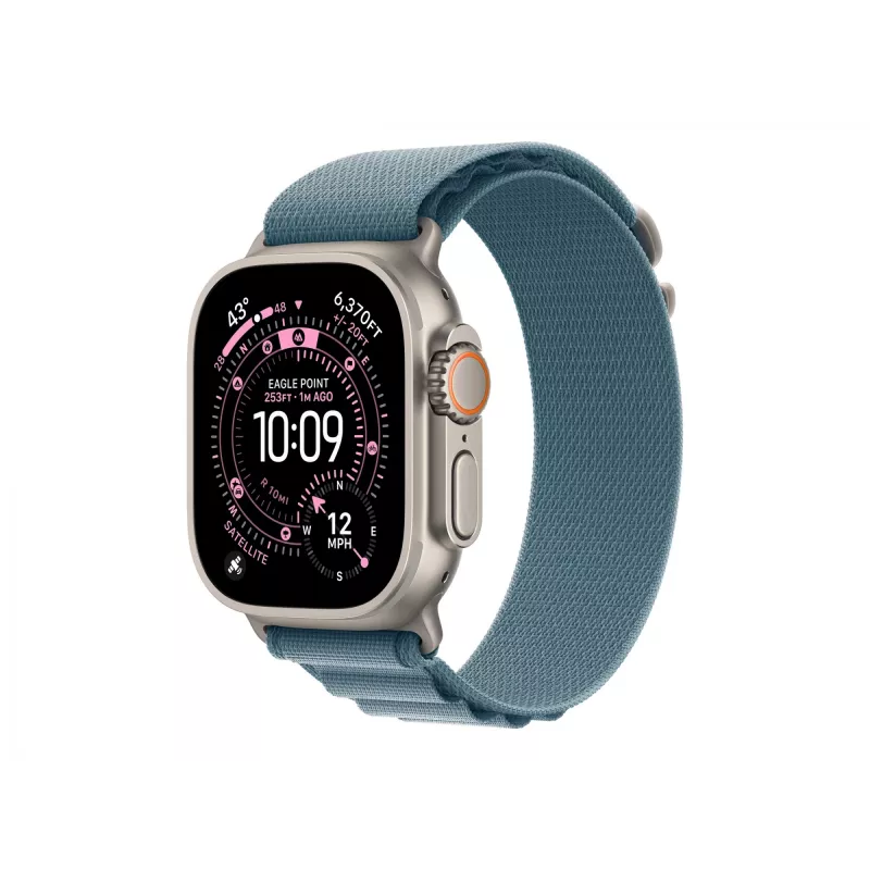 Correa Apple MFTJ4ZM/A Accesorio para smartwatch Azul Titanio Poliéster Spandex