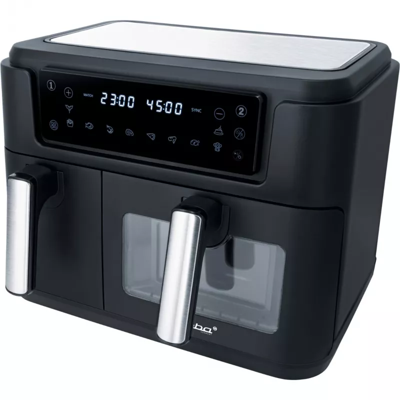 Freidora de aire dual HF 9500 DUO (negra, 2.400 vatios, 2 cestas 6 L + 3,5 L)