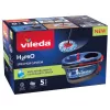Vileda H2PrO Spin Mop set, fregona rotativa con sistema de dos depósitos y mango telescópico, microfibra, negro/rojo/azul
