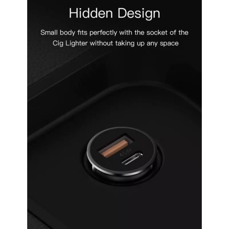 Cargador de coche Orsen C8 45W — 45W USB-C PD carga rápida, negro
