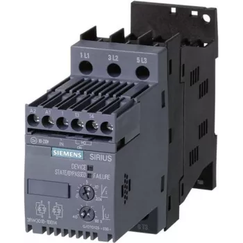 Siemens Arrancador suave potencia de motor a 400 V 4,0 kW potencia de motor a 230 V 2,2 kW 400 V/AC corriente nominal 9 A 3RW3016 (3RW3016-1BB14)