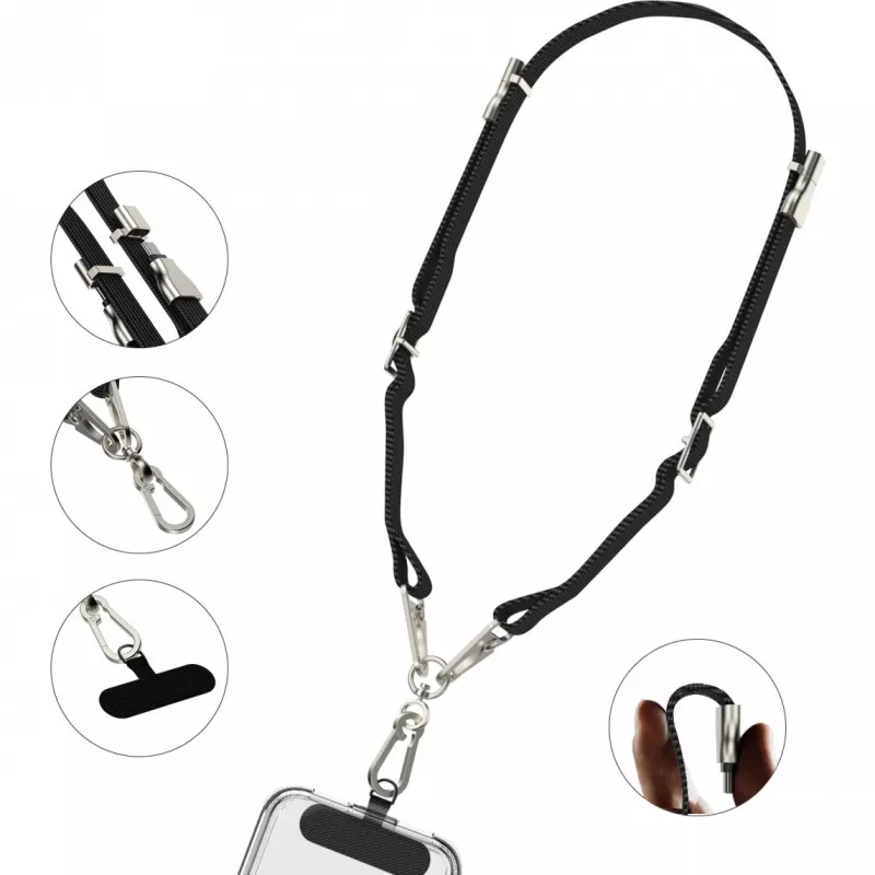 4smarts Cadena para móvil USB-C PowrCord negra (541386)