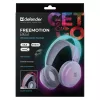 Defender FreeMotion B651 63651 auriculares inalámbricos supraaurales, Bluetooth 5.3, retroiluminación RGB, 20–20000 Hz, 105 dB, USB-C, AUX, blancos