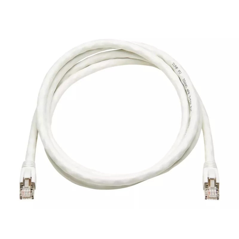Eaton Tripp Lite Serie Cat8 Cable Ethernet S/FTP apantallado certificado 25G/40G con protección antiacodamiento (RJ45 M/M), PoE, blanco, 1,83 m - Cable de red - RJ-45 (M) a RJ-45 (M) - 1,829 m - S/FT