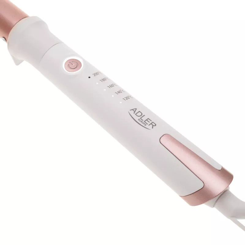 Rizador Adler AD 2119 – cónico, barra cerámica de 12–25 mm, ajustable 120–200 °C, 45 W, rosa