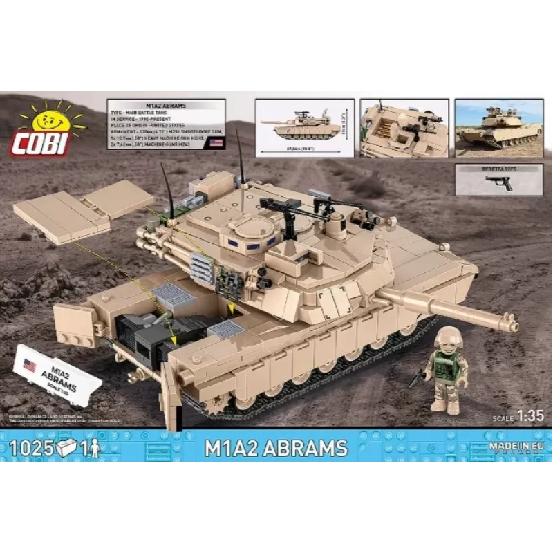 Set de bloques de construcción Cobi M1A2 Abrams 1025 piezas modelo COBI-2632
