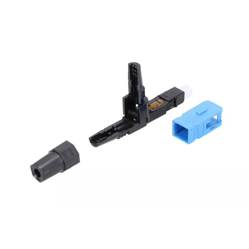 Conector rápido de fibra óptica Extralink SC/UPC macho, pack individual, negro o azul