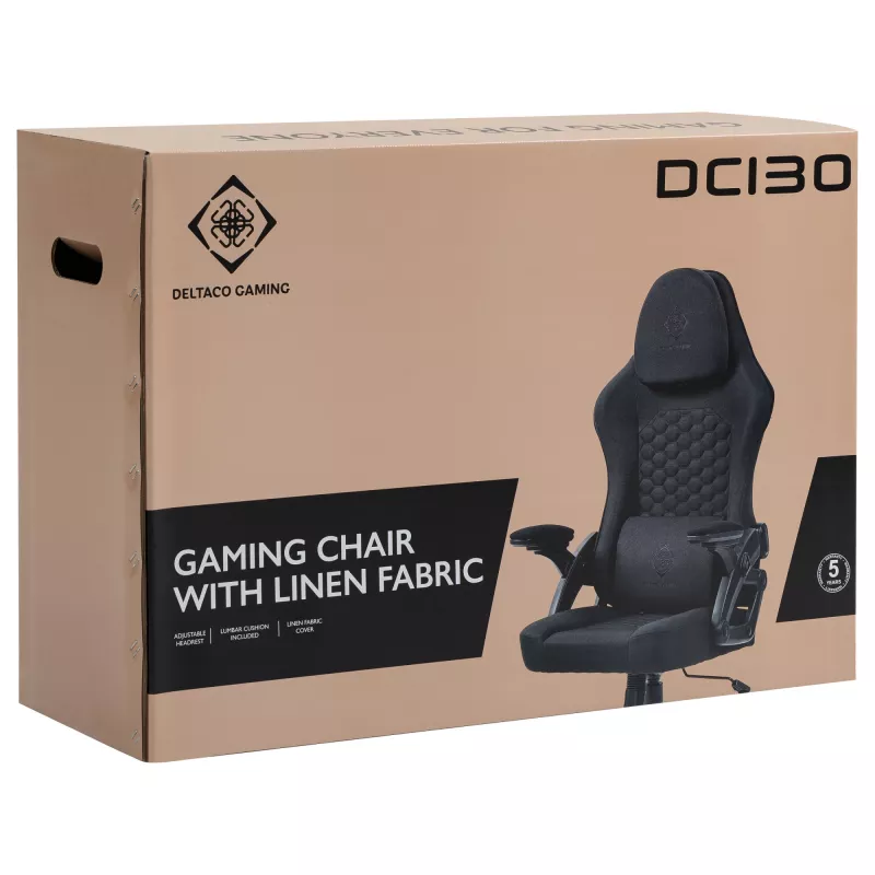 Silla gaming Deltaco DC130 Soft Woven Mesh negra (GAM-180)