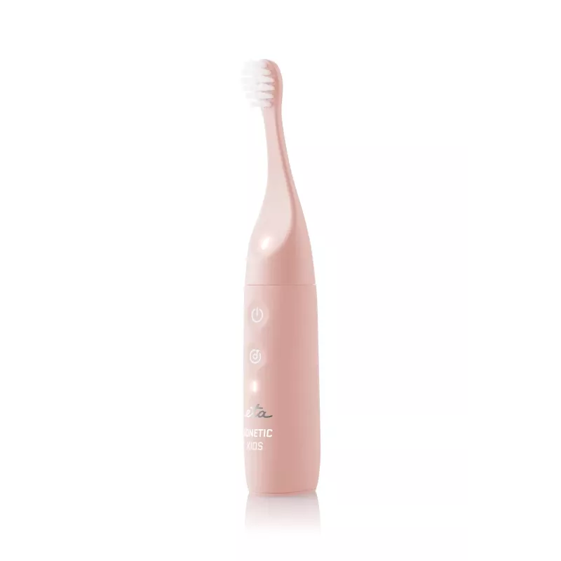 Cepillo de dientes sónico infantil ETA Sonetic Kids – rosa, batería, velocidad ajustable, temporizador, 2 cabezales