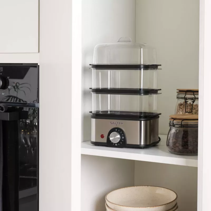 Salter EK5885VDE Vaporera compacta de 3 niveles