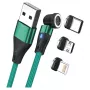 Cable USB RealPower MagneticCharge3 1 m USB-A verde