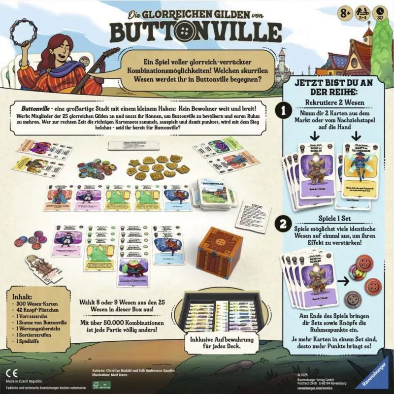 The Glorious Guilds of Buttonville, juego de cartas