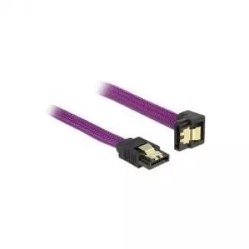 Delock Cable SATA 6 Gb/s de recto a acodado, 20 cm, violeta