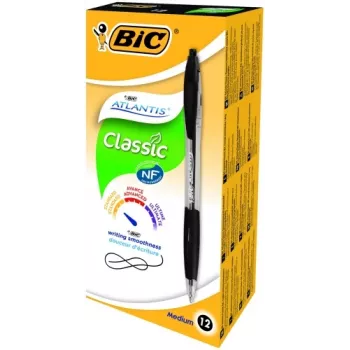 Bolígrafo BIC ATLANTIS REFRSH 1,0 mm negro, caja 12 uds. 136717
