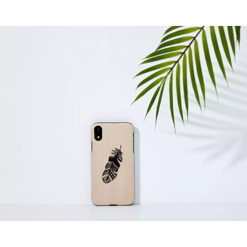 Funda para smartphone man and wood para iPhone XR, Indian negro, carcasa rígida protectora