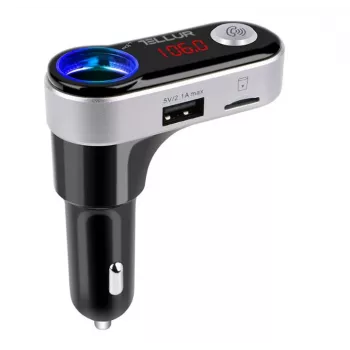 Transmisor FM Tellur FMT-B2, negro, Bluetooth 5.0 USB para reproducción de audio en el coche