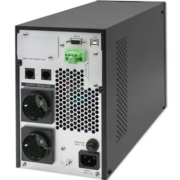 Qoltec SAI sistema de alimentación ininterrumpida | 1kVA | 1000W | factor de potencia 1,0 | LCD | EPO | USB | Online