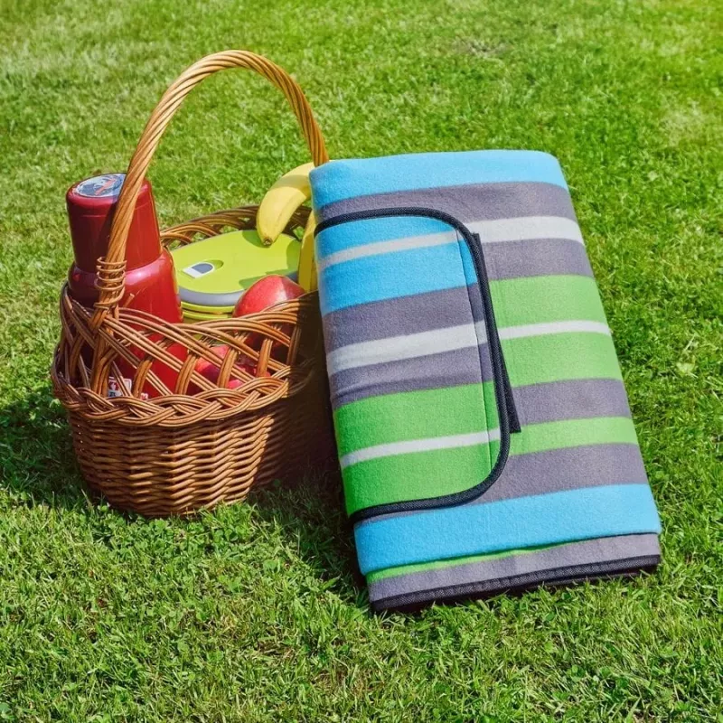 Manta de picnic PROMIS KP200PZ, rayas verdes, 200 x 150 cm