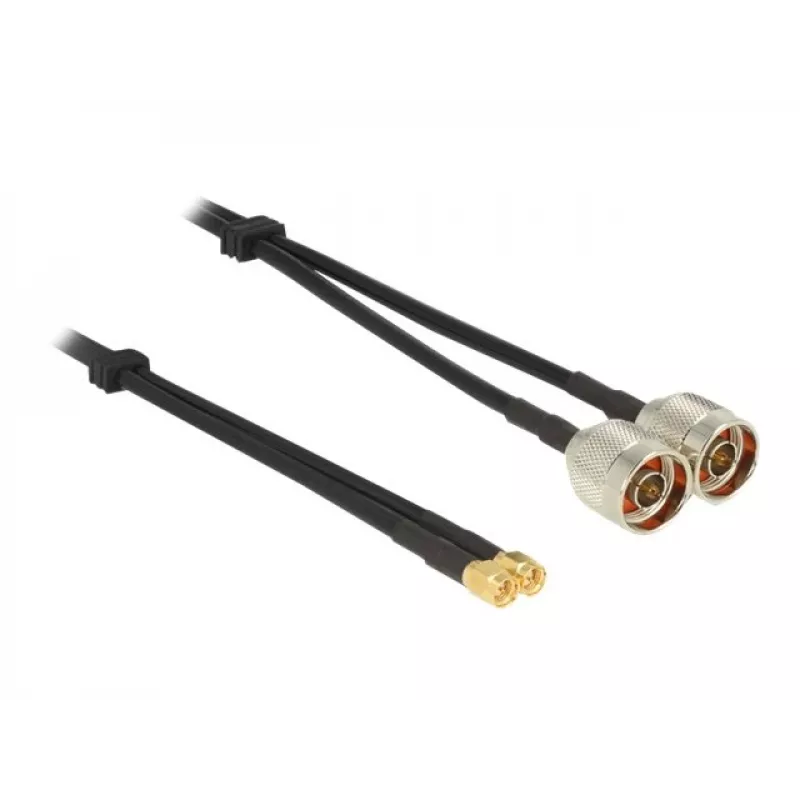 Cable coaxial DeLOCK 89467 RG-58 5 m 2x conector N macho 2x conector SMA macho negro