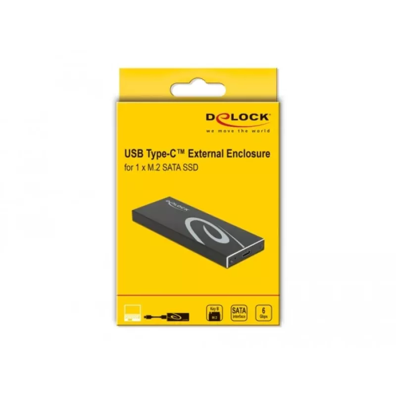 Carcasa SSD DeLOCK 42003 carcasa externa para SSD M.2 SATA con USB Type-C