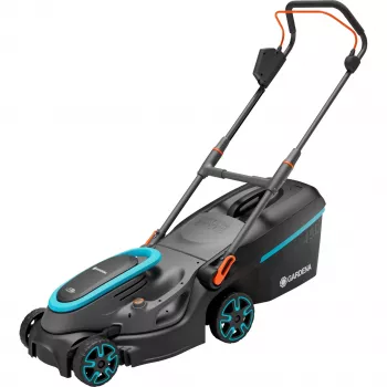 Cortacésped a batería PowerMax 37/36V P4A Ready-To-Use Set, 36 voltios (2x18V) (negro/gris, 2 baterías de iones de litio 4,0Ah, POWER FOR ALL ALLIANCE)