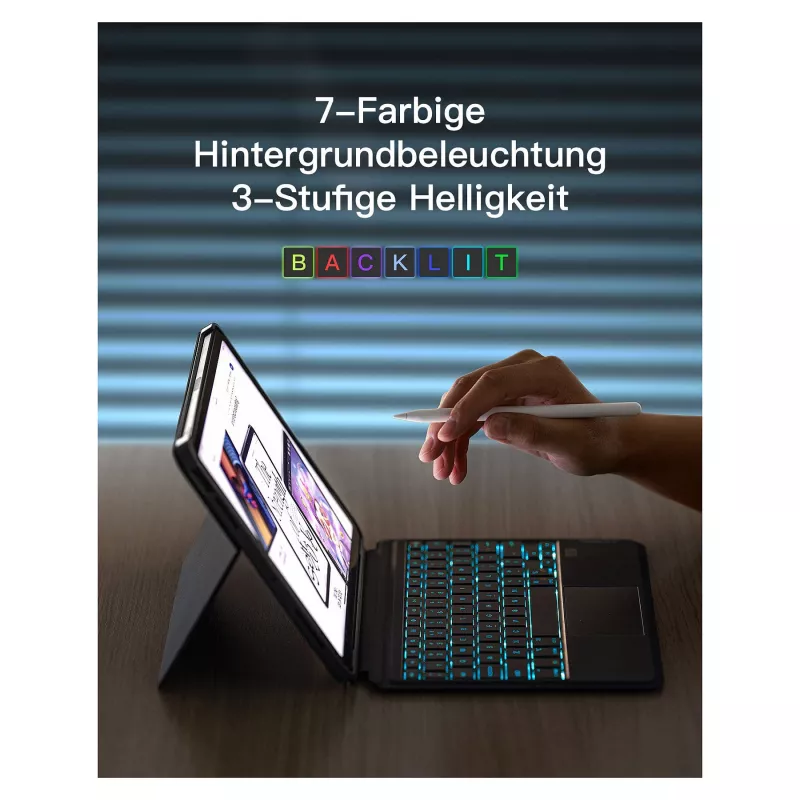Teclado inateck iPad 11 iPad Air 4.ª/5.ª gen. compatible QWERTZ lila