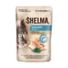 Comida húmeda para gatos SHELMA con salmón y bacalao en salsa, 4 x 85 g sobres, 81 % de humedad, 10 % de proteína