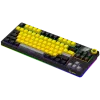 LORGAR KBP70TKLW, Teclado gaming mecánico TKL inalámbrico Pro, Negro/Amarillo, distribución EN