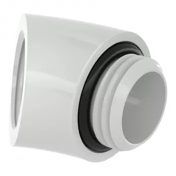 Adaptador acodado 45° Barrow TDWT45-V2 W – G1/4 rosca macho a G1/4 rosca hembra, Blanco