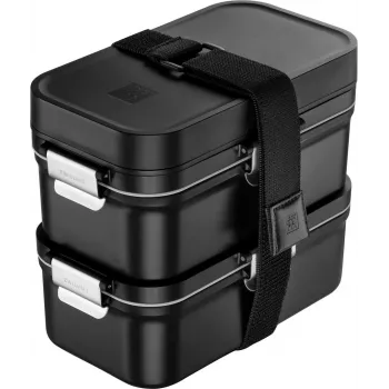 Fiambrera de vacío ZWILLING FRESH & SAVE 2 negra 1283232 — recipiente compacto para alimentos, sellable al vacío