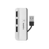 Hub de viaje Belkin USB 2.0 de 4 puertos, plateado, F4U021bt