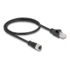 Cable adaptador M12 DeLOCK codificación D 4 polos hembra a RJ45 macho 50 cm