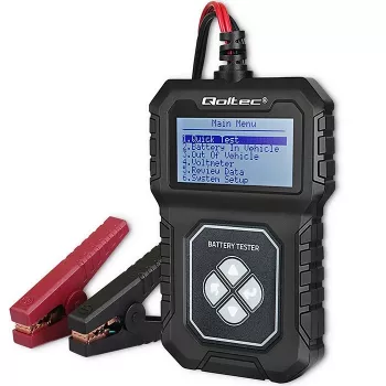 Probador de batería digital Qoltec con LCD | Menú en polaco | 12V | AGM | GEL | STD | 30-220AH