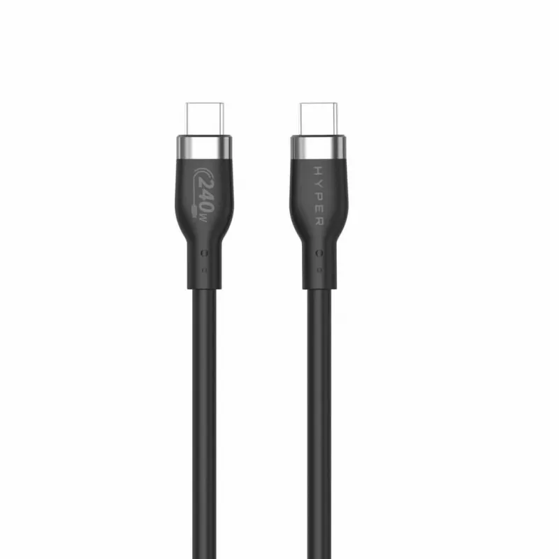 HYPER HyperJuice Cable de silicona USB-C a USB-C 240W (1,8m/2m) - negro