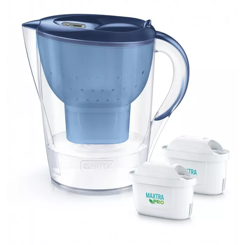 Jarra filtrante BRITA Marella XL con 2 cartuchos de repuesto MAXTRA PRO azules