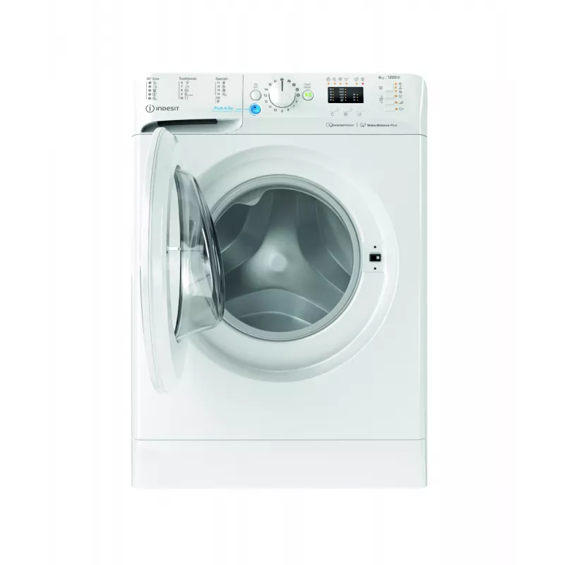 Lavadora Indesit BWSA 61294 W EU N — carga frontal, 6 kg, 1151 rpm, profundidad 42,5 cm, anchura 59,5 cm, display, Big Digit, blanca, clase energética C