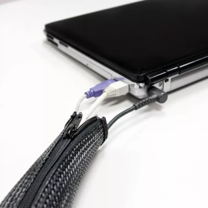 Tubo para cables LogiLink con cremallera, 2,0 m, gris de poliéster, resistente a la abrasión, a la tracción y a la deformación, resistente a los impactos, - 1 ud. (KAB0074)