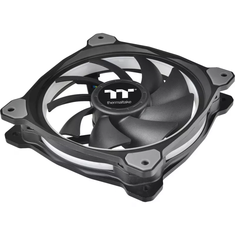 Ventilador para radiador Thermaltake Riing Plus 14 LED RGB TT Premium Edition CL-F056-PL14SW-A, 140 mm, pack de 3 con controlador, negro