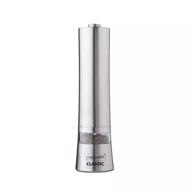 Molino eléctrico de especias Maestro MR-1722 200W acero inoxidable, molinillo de mesa a pilas con mecanismo cerámico