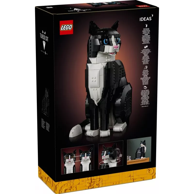 Set LEGO Ideas 21349 Tuxedo Cat set de construcción — modelo de ladrillos coleccionable, pieza de exposición