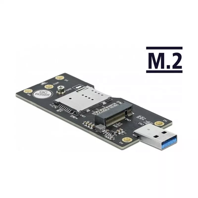 Delock 63166 Convertidor USB 3.0 Type-A a M.2 Key B con ranura SIM