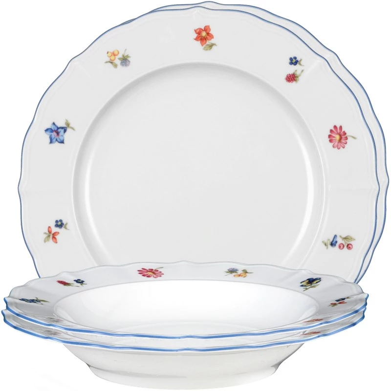 Seltmann Weiden Vajilla 12 piezas porcelana blanca