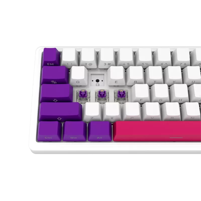 LORGAR KBP70MW, teclado gaming mecánico inalámbrico 65% Pro, blanco, distribución EN