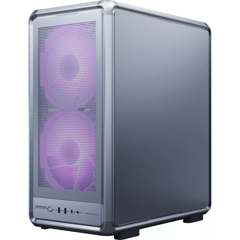 Cooler Master MasterFrame 500 Mesh ARGB caja de PC Midi Tower, plateada, cristal templado