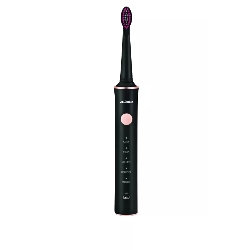 Cepillo de dientes eléctrico ZELMER ZTB2010K negro, recargable, diseño compacto