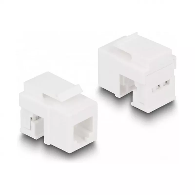 DeLOCK Keystone LSA set RJ45 RJ11 Cat.6 negro soporte con clip