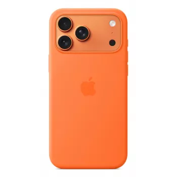 Funda de silicona Apple iPhone 17 Pro Max con MagSafe naranja