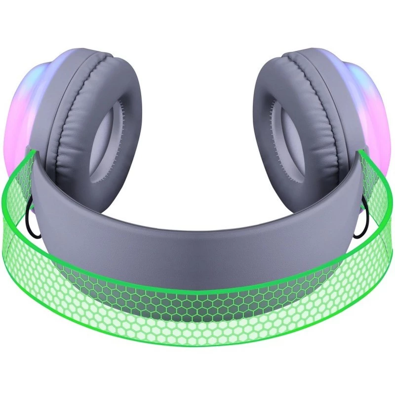 Defender FreeMotion B651 63651 auriculares inalámbricos supraaurales, Bluetooth 5.3, retroiluminación RGB, 20–20000 Hz, 105 dB, USB-C, AUX, blancos