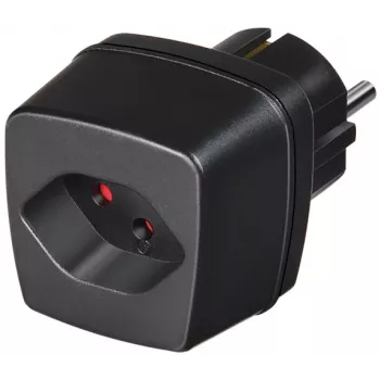 Adaptador de viaje brennenstuhl - adaptador de enchufe - negro (1508480)