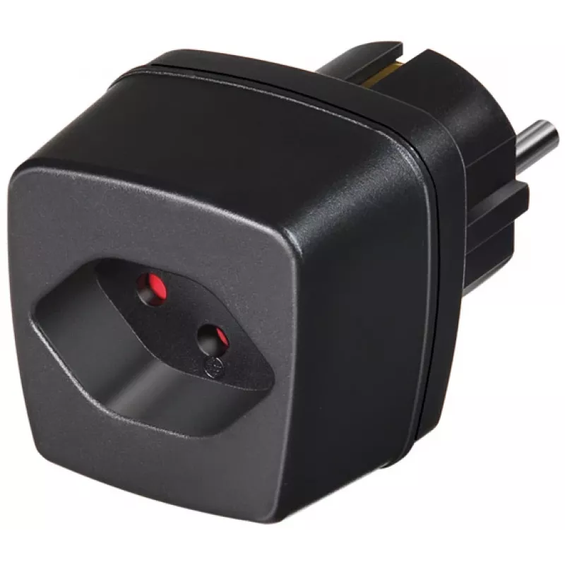 Adaptador de viaje brennenstuhl - adaptador de enchufe - negro (1508480)